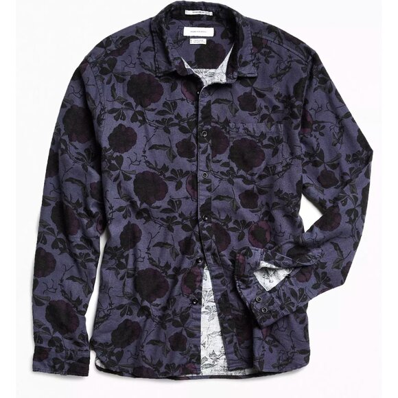 Urban Outfitters UO Men size Medium Overdyed Floral Flannel Button-Down Shirt - Picture 1 of 8